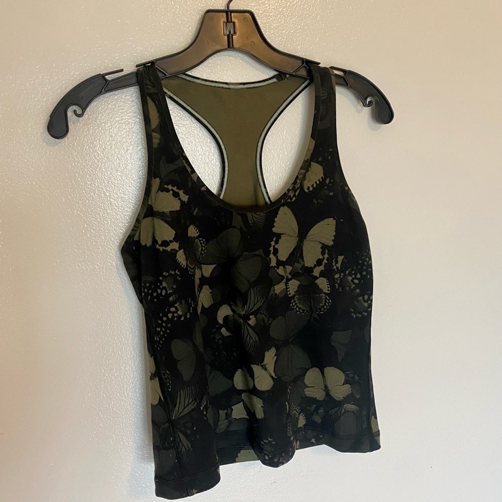 Lululemon Army Green Butterfly Tank